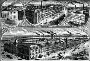 De fabrieken van de Singer Manufacturing Company, ca. 1880 door Unbekannt