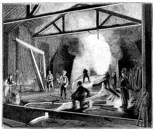 De gieterij of gietijzeren huis, Butterley Ironworks, Derbyshire, 1844 door Unbekannt
