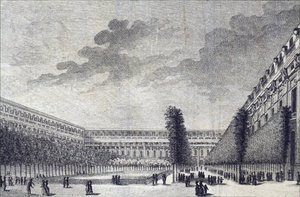 De tuinen van het Palais Royal in Parijs door Unbekannt