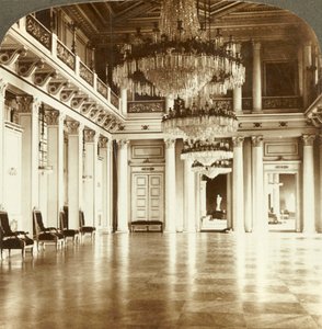 De grote balzaal in het paleis, Christiania, Noorwegen, c1905