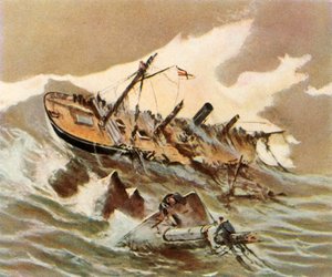 Het kanonneerboot Iltis vergaat, 1896 door Unbekannt