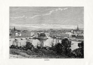 De haven van Bayonne, Frankrijk