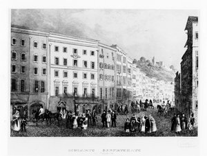 Het huis in Salzburg waar Mozart werd geboren in 1791, midden 19e eeuw door Unbekannt