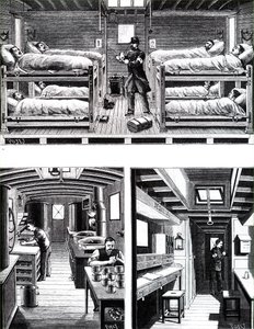 Het interieur van een Franse militaire hospitaaltrein door Unbekannt