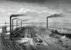 De ijzer- en staalfabrieken in Barrow, ca. 1880 door Unbekannt