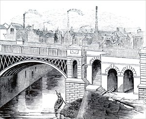 De ijzeren brug over de Irwell-rivier door Unbekannt