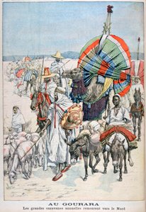 De grote jaarlijkse karavanen die naar het noorden trekken, Gourara, Algerije, 1903