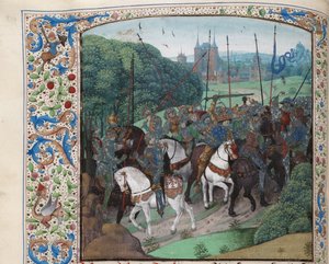 De waanzin van Karel VI in het bos nabij Le Mans, ca 1470-1475 door Unbekannt