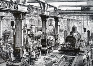 De productievloer van de Société Alsacienne de Constructions Mécaniques