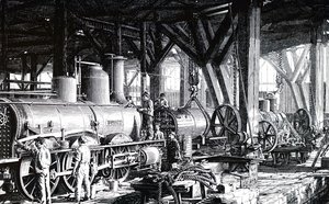 De productievloer van de Société Alsacienne de Constructions Mécaniques door Unbekannt
