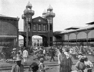De markt, Port-au-Prince, Haïti, 1926 door Unbekannt
