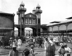 De markt, Port-au-Prince, Haïti, 1926 door Unbekannt