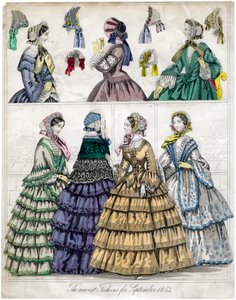 De nieuwste mode voor september, 1854 door Unbekannt