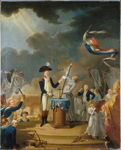 De eed van La Fayette op het Festival van de Federatie, 14 juli 1790, 1791 door Unbekannt