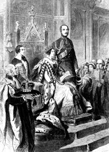 De opening van het Parlement door Koningin Victoria, 1856 door Unbekannt