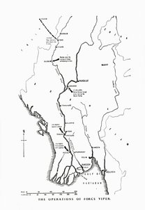 De operaties van Force Viper, Birma, Tweede Wereldoorlog, 1942-1943 1944