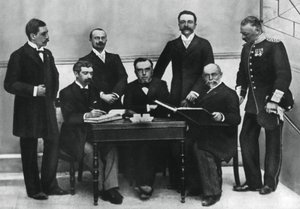De organisatoren van de Olympische Spelen van Athene, 1906, 1936 door Unbekannt