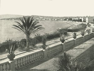 Het panorama van La Croisette, Cannes, Frankrijk, 1895