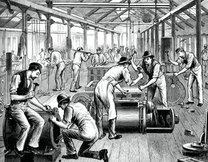 De pompwerkplaats in een Cornwall-fabriek door Unbekannt