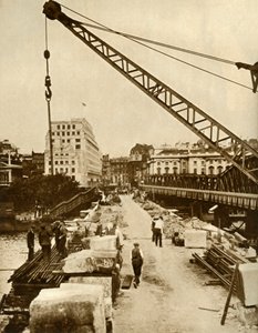 De herbouw van Waterloo Bridge, Londen