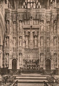 Het altaar, Winchester Cathedral, Hampshire, begin 20ste eeuw
