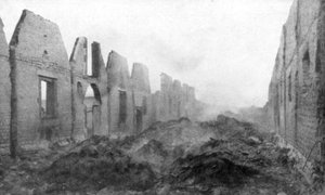 De ruïnes van Albert, Somme, Frankrijk, 23 september 1914