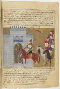Het beleg van Peking. Miniatuur uit Jami al-tawarikh Universele Geschiedenis, ca. 1430 door Unbekannt