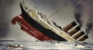 Het zinken van de Lusitania, 7 mei 1915 door Unbekannt