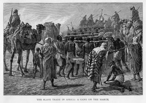 De slavenhandel in Afrika: een bende op mars, ca. 1875