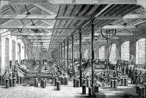 De spinzaal in de Shadwell touwfabriek, c1880 door Unbekannt