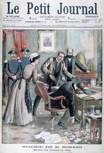 De zelfmoord van Signor Rosano, Italiaanse Minister van Financiën, Napels, 1903 door Unbekannt