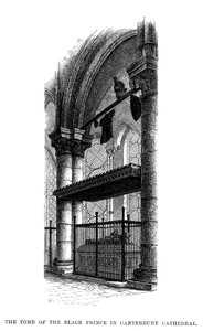 Het graf van Edward, de Zwarte Prins, Canterbury Cathedral door Unbekannt