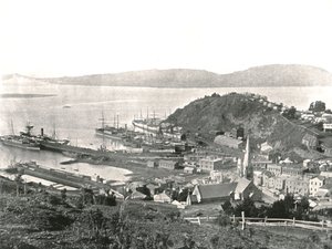 De stad en de haven, Port Chalmers, Nieuw-Zeeland, 1895 door Unbekannt