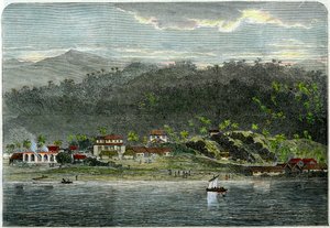 De stad Morant, Morant Bay, Jamaica, c1880