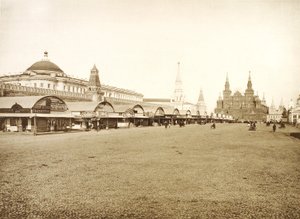De handelsrijen op het Rode Plein, Moskou, Rusland, 1888 door Unbekannt