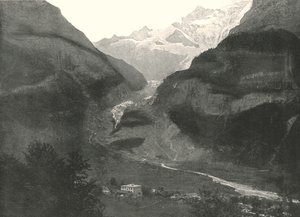 De vallei, Grindenwald, Zwitserland door Unbekannt
