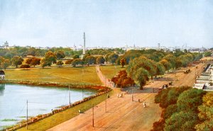 Het uitzicht vanaf Chowringhee, Calcutta, India