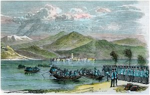De oorlog, Oostenrijkers steken het Lago Maggiore over, Italië