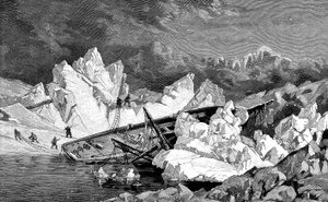 Het wrak van de Hansa. Tweede Duitse Noordpool expeditie, 1870 door Unbekannt