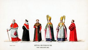 Theaterkostuumontwerpen voor Shakespeares toneelstuk, Henry VIII, 19e eeuw door Unbekannt