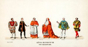 Theaterkostuumontwerpen voor Shakespeares toneelstuk, Henry VIII, 19e eeuw door Unbekannt