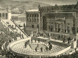Theater van Dionysus in Athene, 1890