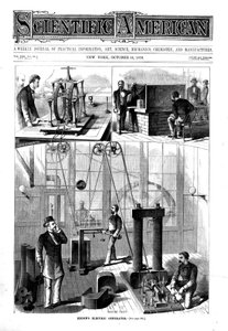 Thomas Edisons generator voor elektrisch licht in zijn huis in Menlo Park, New Jersey, VS, 1879 door Unbekannt