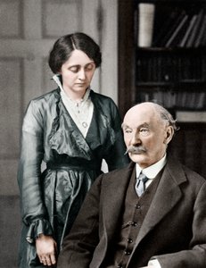 Thomas Hardy, Engelse dichter, romanschrijver en dramaturg met zijn tweede vrouw, Florence, 1912-1928 door Unbekannt