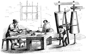 Een aardewerken vat gooien, ca. 1860 door Unbekannt