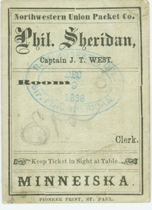 Ticket voor de stoomboot Phil. Sheridan, 9 december 1868 door Unbekannt