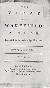 Titelpagina van The Vicar of Wakefield, 1766