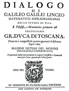 Titelpagina van Dialogo, door Galileo, 1632 door Unbekannt