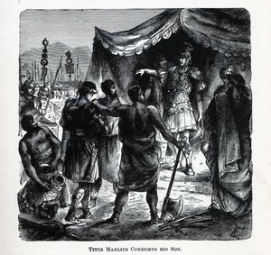 Titus Manlius veroordeelt zijn zoon, 1882 door Unbekannt