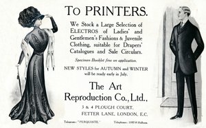 Aan drukkers - De Art Reproduction Co., Ltd advertentie, 1909 door Unbekannt